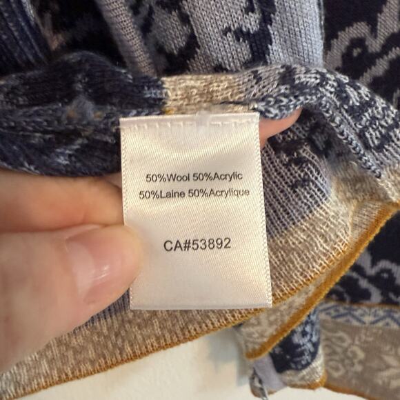 Icelandic Design Sweater Womens MED Wool Blend Zip up Cardigan Knit - Picture 9 of 10